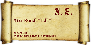 Miu Renátó névjegykártya